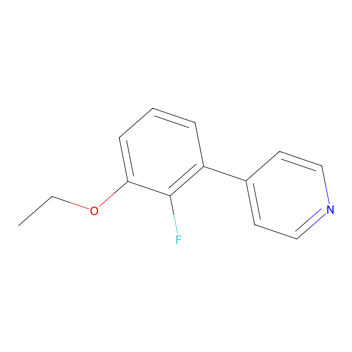 4-(3-Ethoxy-2-fluorophenyl)pyridine molecular structure, CAS 2172072-46-5