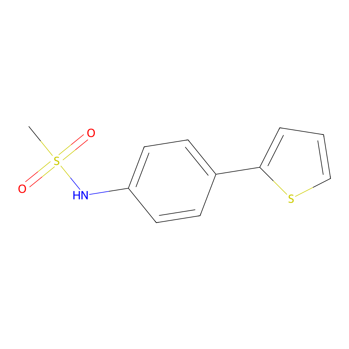 N-[4-(thiophen-2-yl)phenyl]methanesulfonamide molecular structure, CAS 2172072-57-8