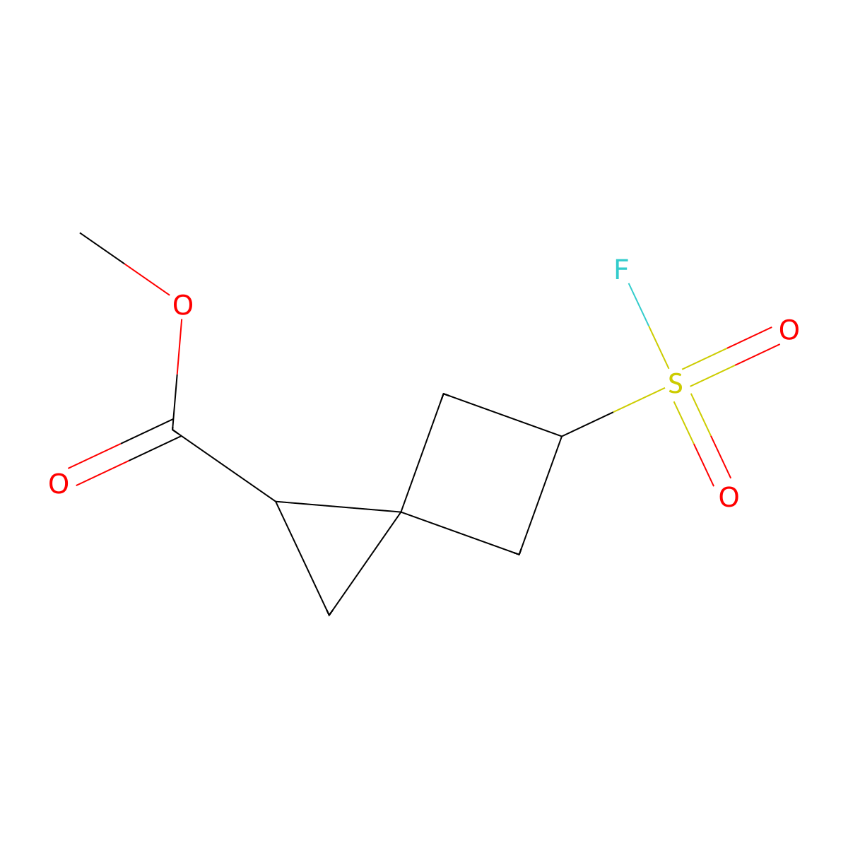 Methyl 5-(fluorosulfonyl)spiro[2.3]hexane-1-carboxylate molecular structure, CAS 2172073-13-9