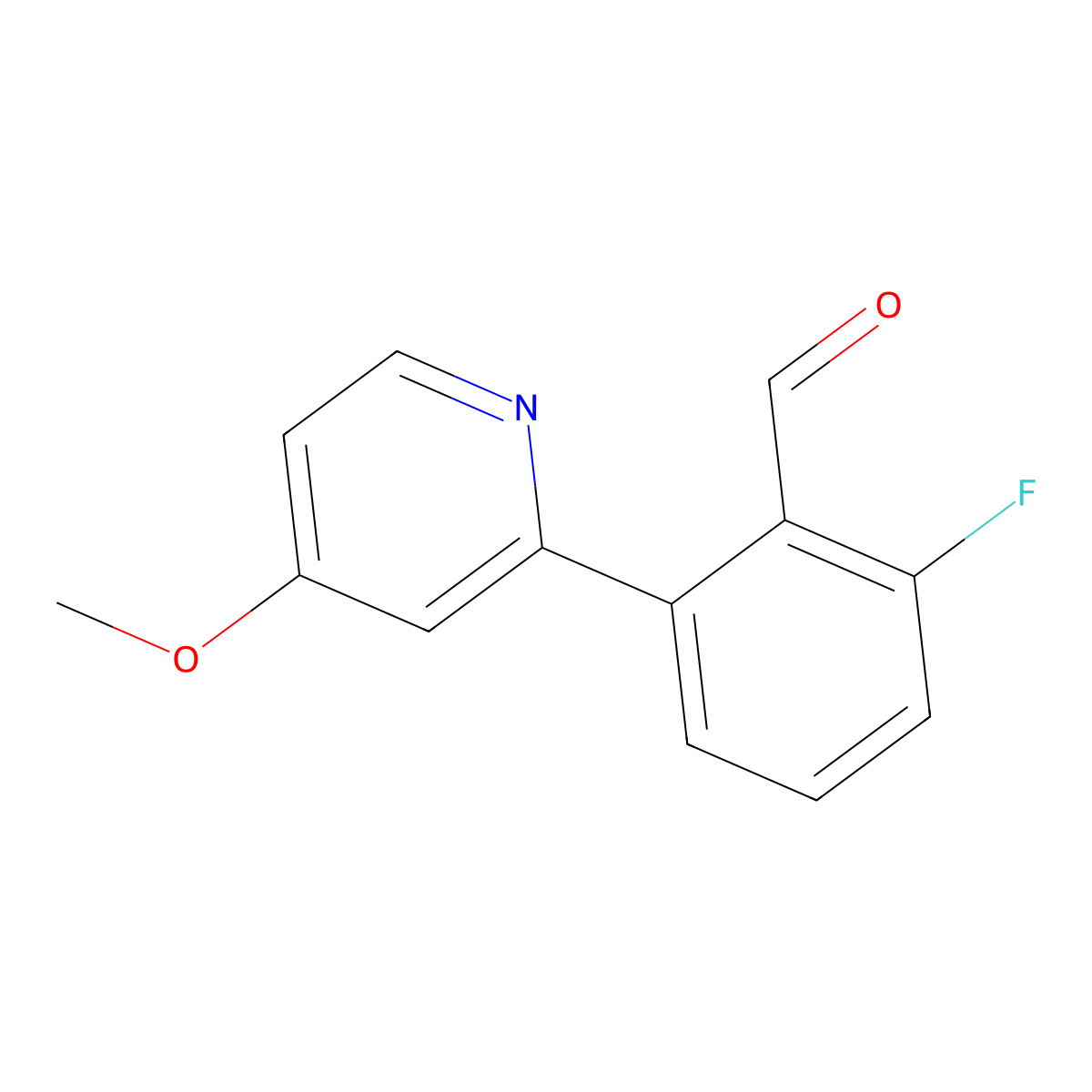 2-Fluoro-6-(4-methoxypyridin-2-yl)benzaldehyde molecular structure, CAS 2172073-30-0
