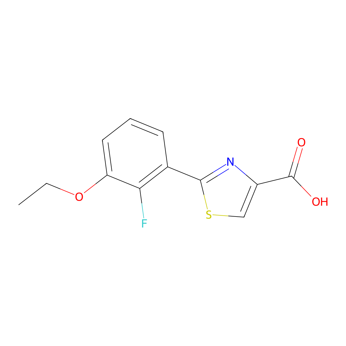 2-(3-Ethoxy-2-fluorophenyl)-1,3-thiazole-4-carboxylic acid molecular structure, CAS 2172073-95-7