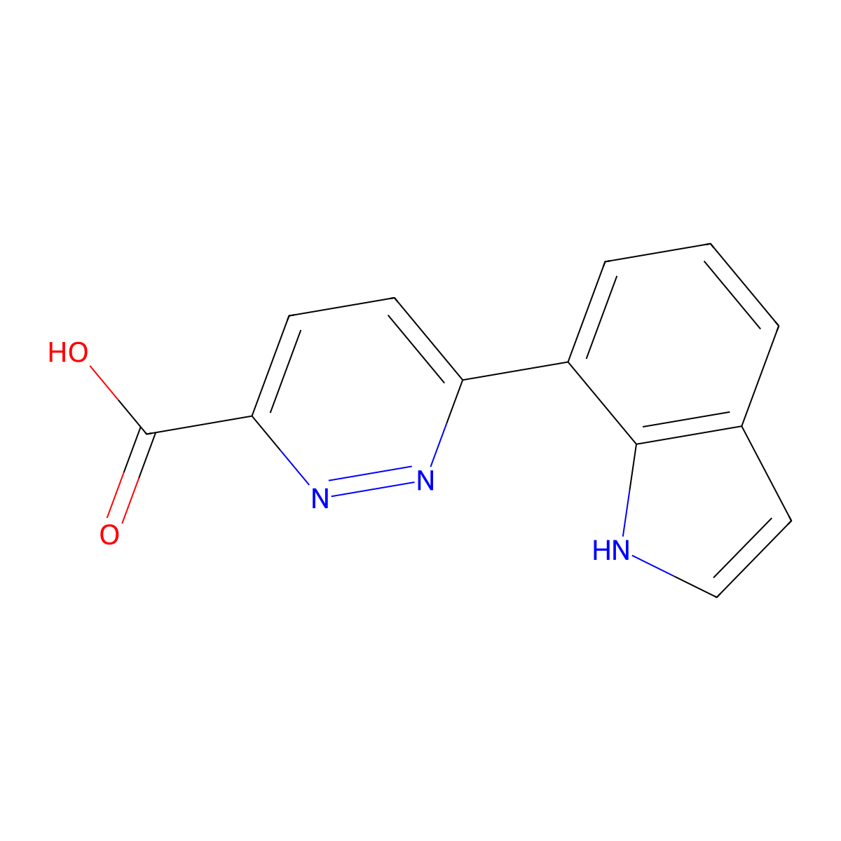 6-(1H-indol-7-yl)pyridazine-3-carboxylic acid molecular structure, CAS 2172074-14-3