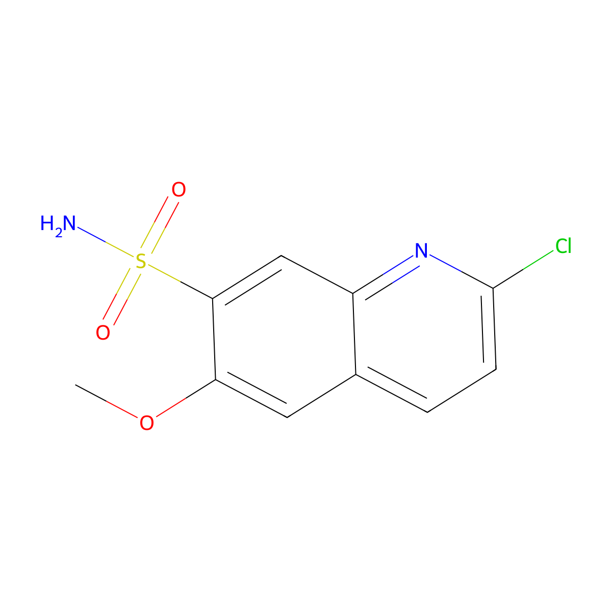 2-Chloro-6-methoxyquinoline-7-sulfonamide molecular structure, CAS 2172076-87-6