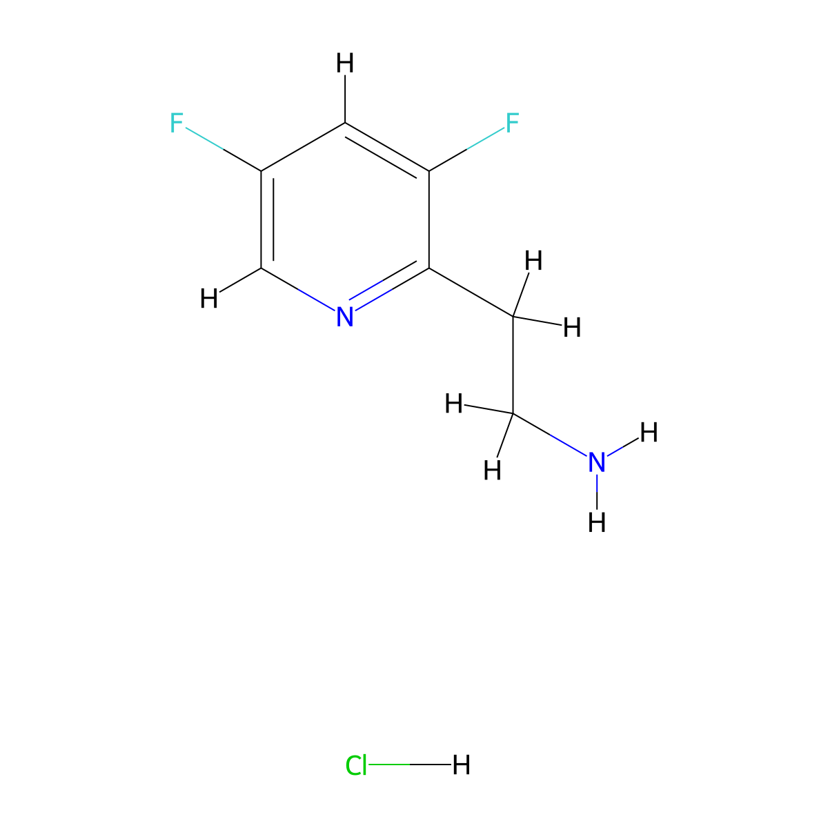 2-(3,5-Difluoropyridin-2-yl)ethan-1-amine hydrochloride molecular structure, CAS 2172077-67-5