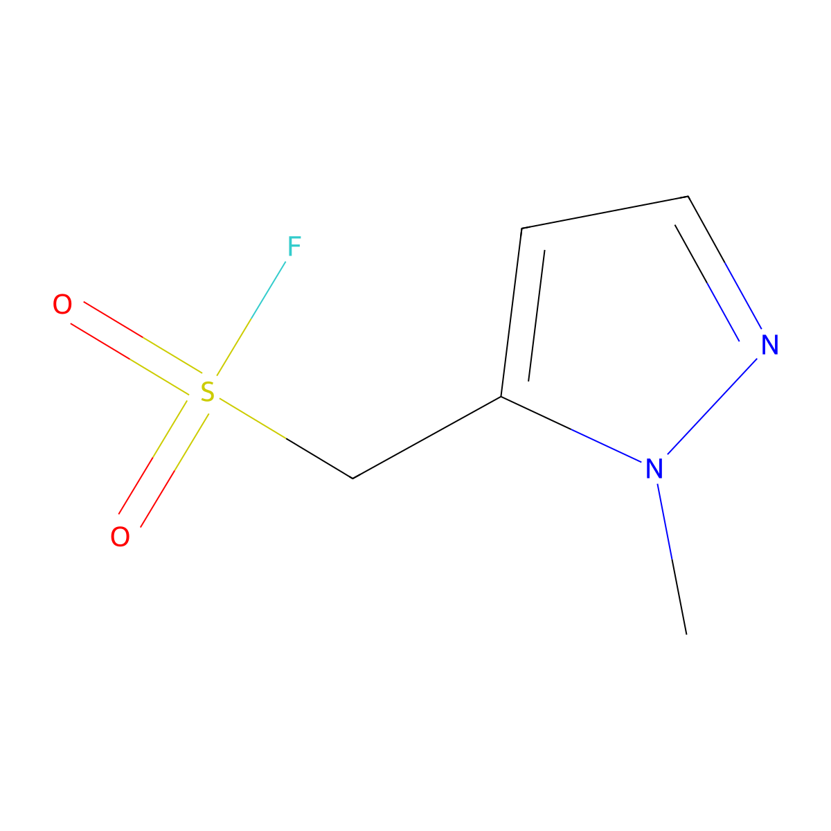 (1-methyl-1H-pyrazol-5-yl)methanesulfonylfluoride molecular structure, CAS 2172078-48-5