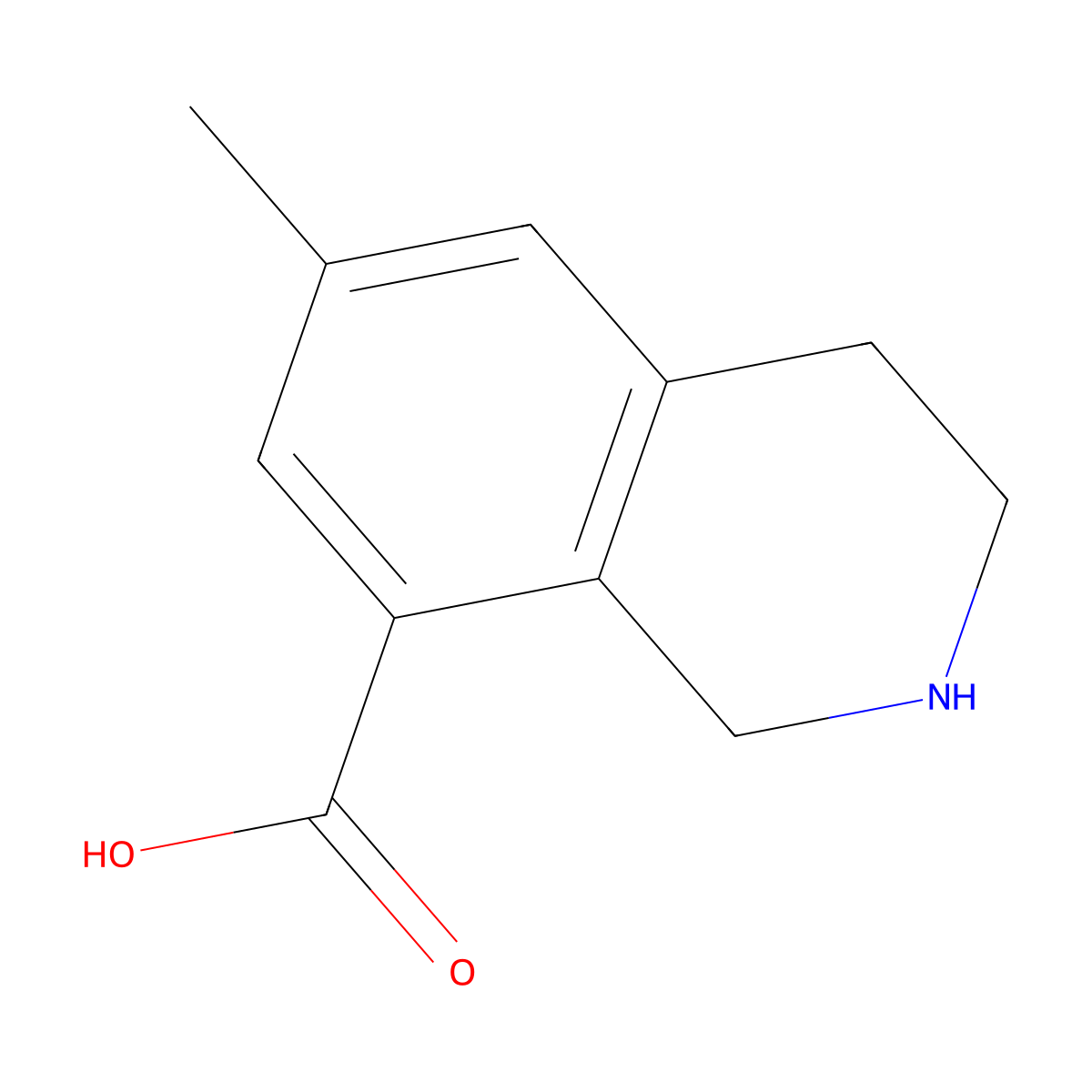6-Methyl-1,2,3,4-tetrahydroisoquinoline-8-carboxylic acid molecular structure, CAS 2172078-49-6