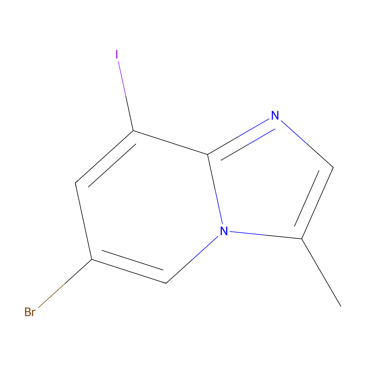 6-Bromo-8-iodo-3-methylimidazo[1,2-a]pyridine molecular structure, CAS 2172078-81-6
