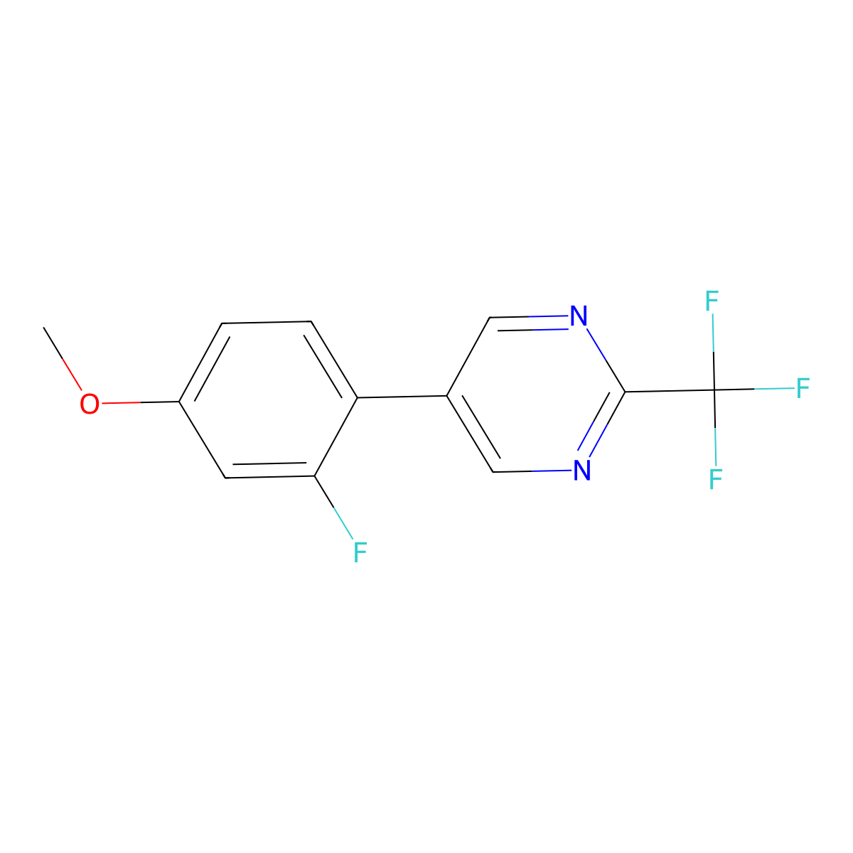 5-(2-Fluoro-4-methoxyphenyl)-2-(trifluoromethyl)pyrimidine molecular structure, CAS 2172078-94-1