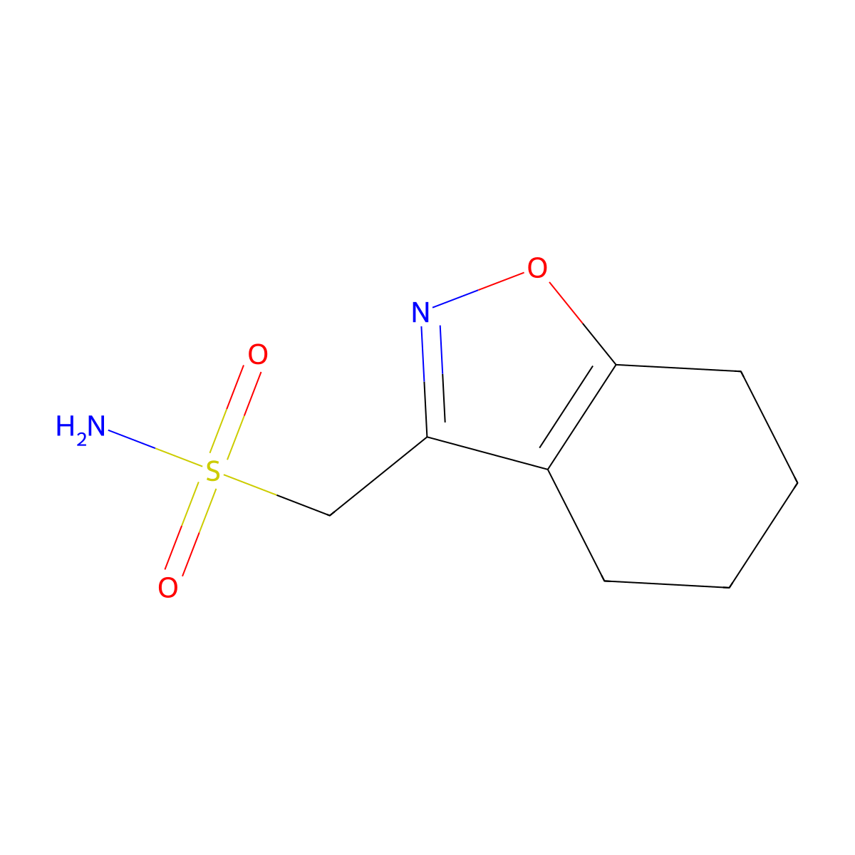 4,5,6,7-Tetrahydro-1,2-benzoxazol-3-ylmethanesulfonamide molecular structure, CAS 2172079-08-0