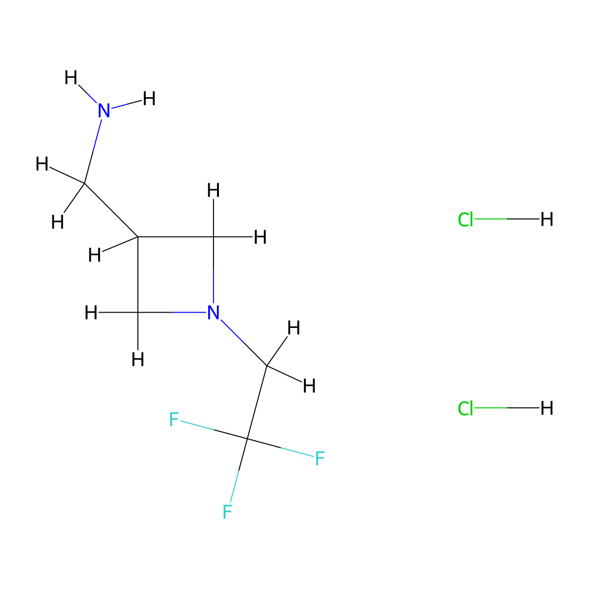 (1-(2,2,2-Trifluoroethyl)azetidin-3-yl)methanamine dihydrochloride molecular structure, CAS 2172079-26-2