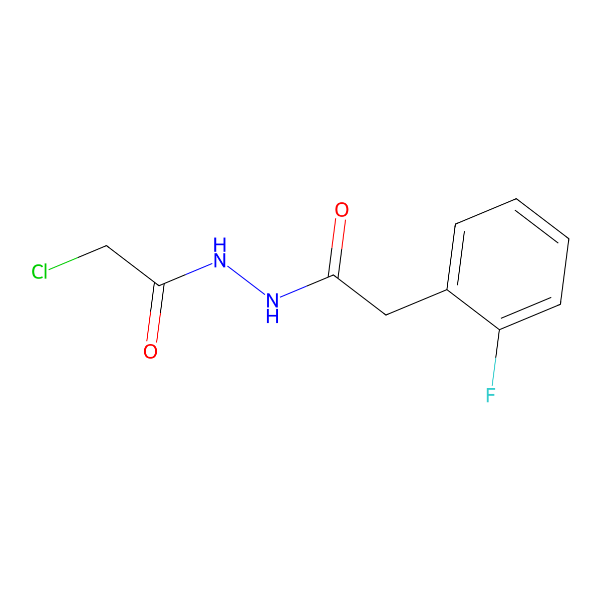 N'-(2-chloroacetyl)-2-(2-fluorophenyl)acetohydrazide molecular structure, CAS 2172079-32-0
