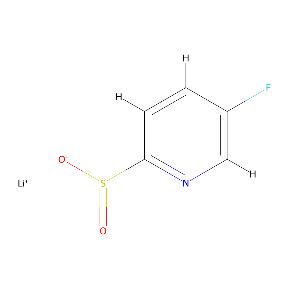 Lithium(1+) ion 5-fluoropyridine-2-sulfinate molecular structure, CAS 2172079-43-3