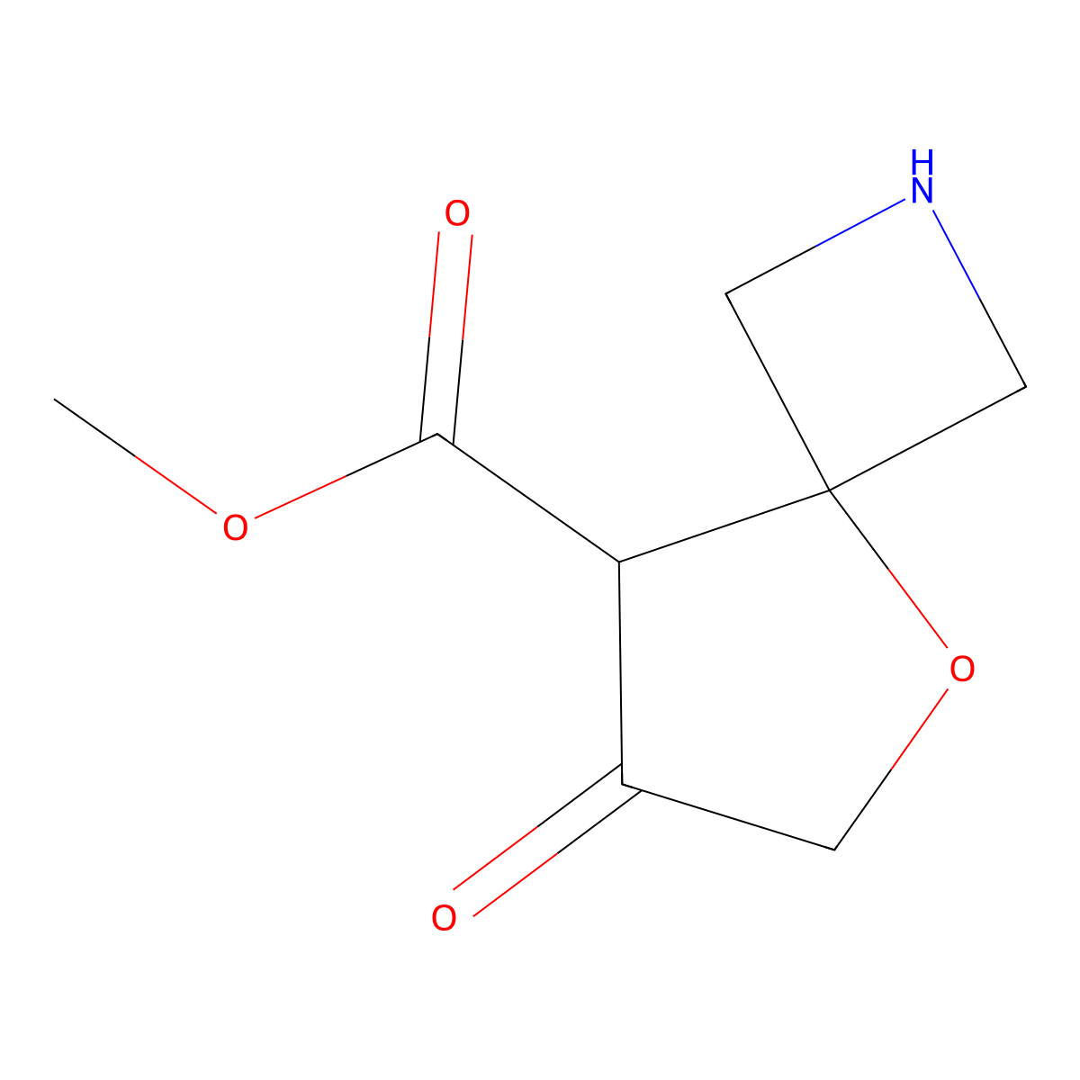 Methyl 7-oxo-5-oxa-2-azaspiro[3.4]octane-8-carboxylate molecular structure, CAS 2172080-27-0