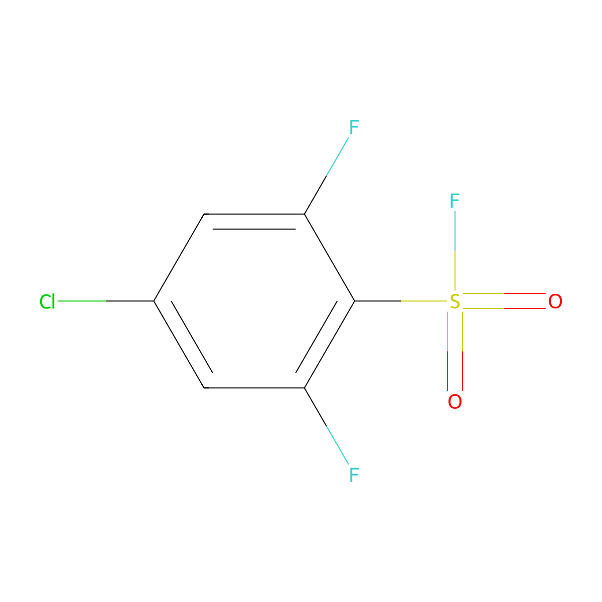 4-Chloro-2,6-difluorobenzene-1-sulfonyl fluoride molecular structure, CAS 2172081-84-2