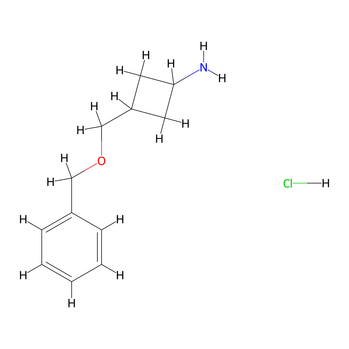 3-[(Benzyloxy)methyl]cyclobutan-1-amine hydrochloride molecular structure, CAS 2172081-96-6