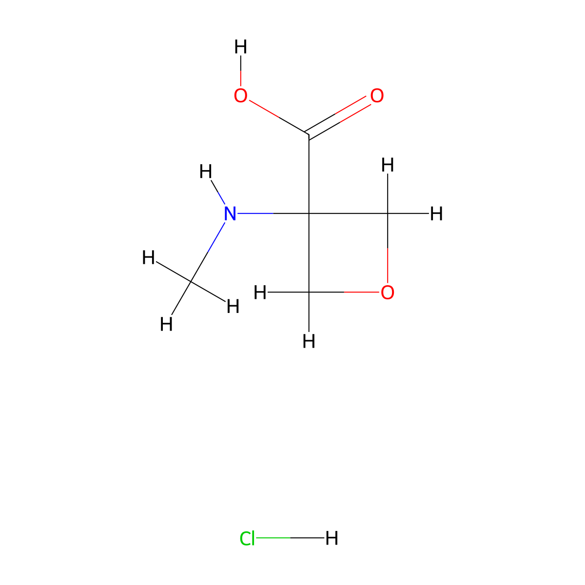 3-(Methylamino)oxetane-3-carboxylic acid hydrochloride molecular structure, CAS 2172081-99-9