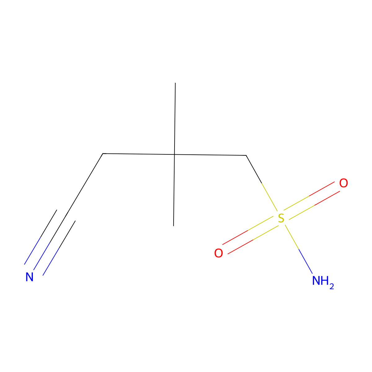3-Cyano-2,2-dimethylpropane-1-sulfonamide molecular structure, CAS 2172082-45-8