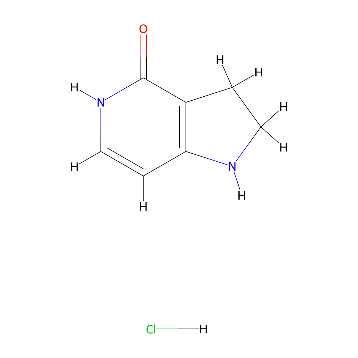 1H,2H,3H-pyrrolo[3,2-c]pyridin-4-ol hydrochloride molecular structure, CAS 2172083-94-0