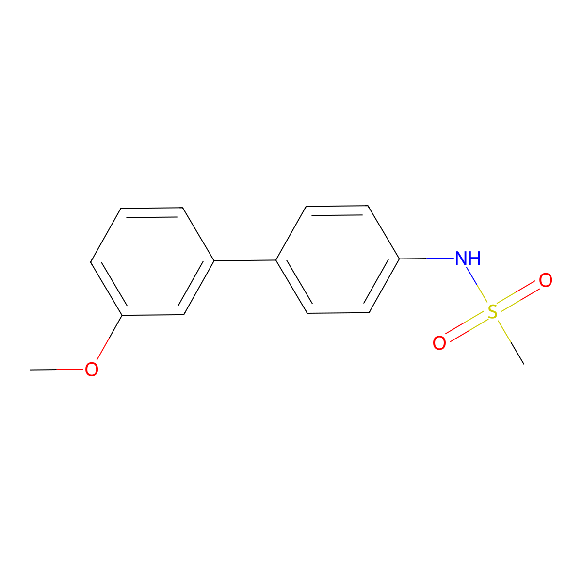 N-[4-(3-methoxyphenyl)phenyl]methanesulfonamide molecular structure, CAS 2172084-96-5