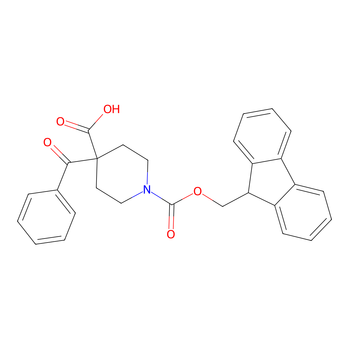 4-benzoyl-1-{[(9H-fluoren-9-yl)methoxy]carbonyl}piperidine-4-carboxylic acid molecular structure, CAS 2172086-59-6
