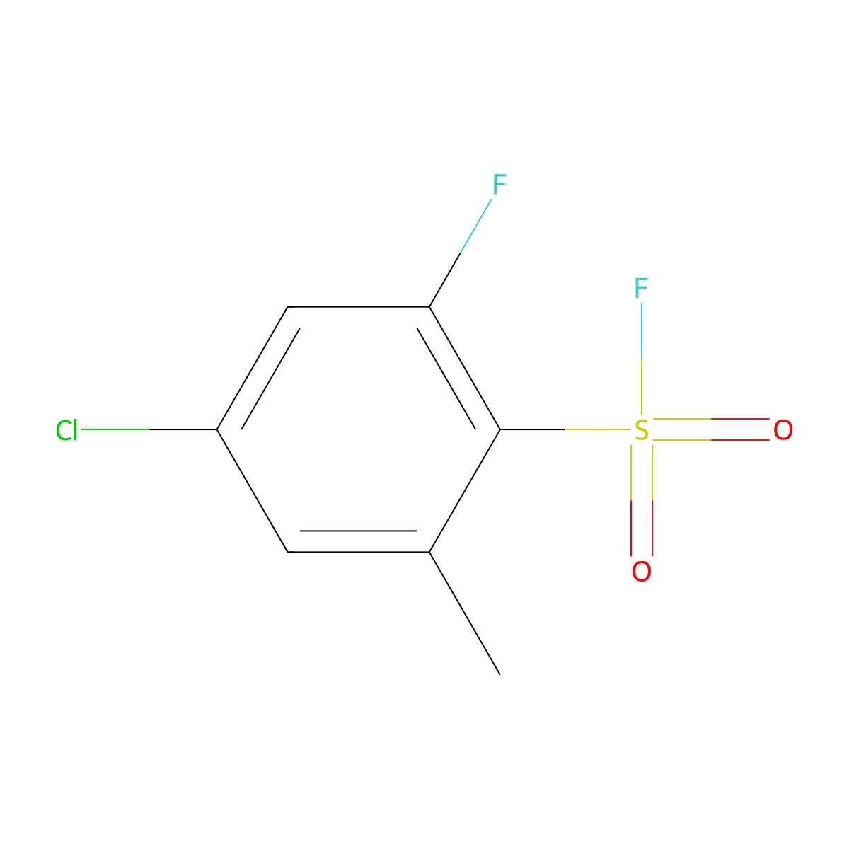 4-Chloro-2-fluoro-6-methylbenzene-1-sulfonyl fluoride molecular structure, CAS 2172087-85-1