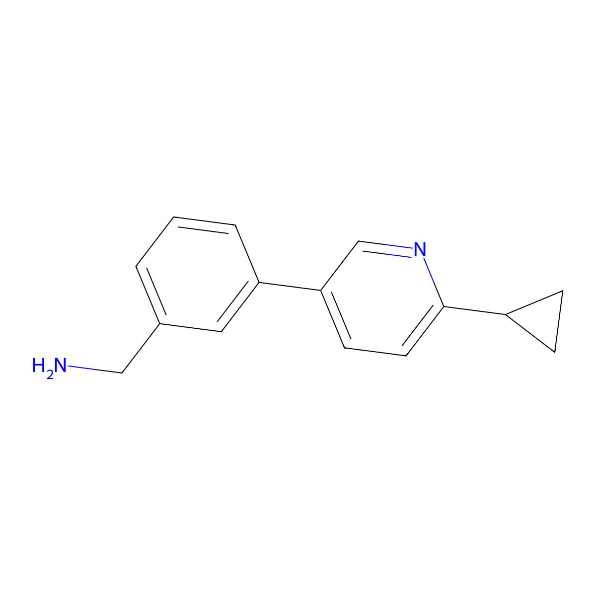[3-(6-Cyclopropylpyridin-3-yl)phenyl]methanamine molecular structure, CAS 2172087-97-5