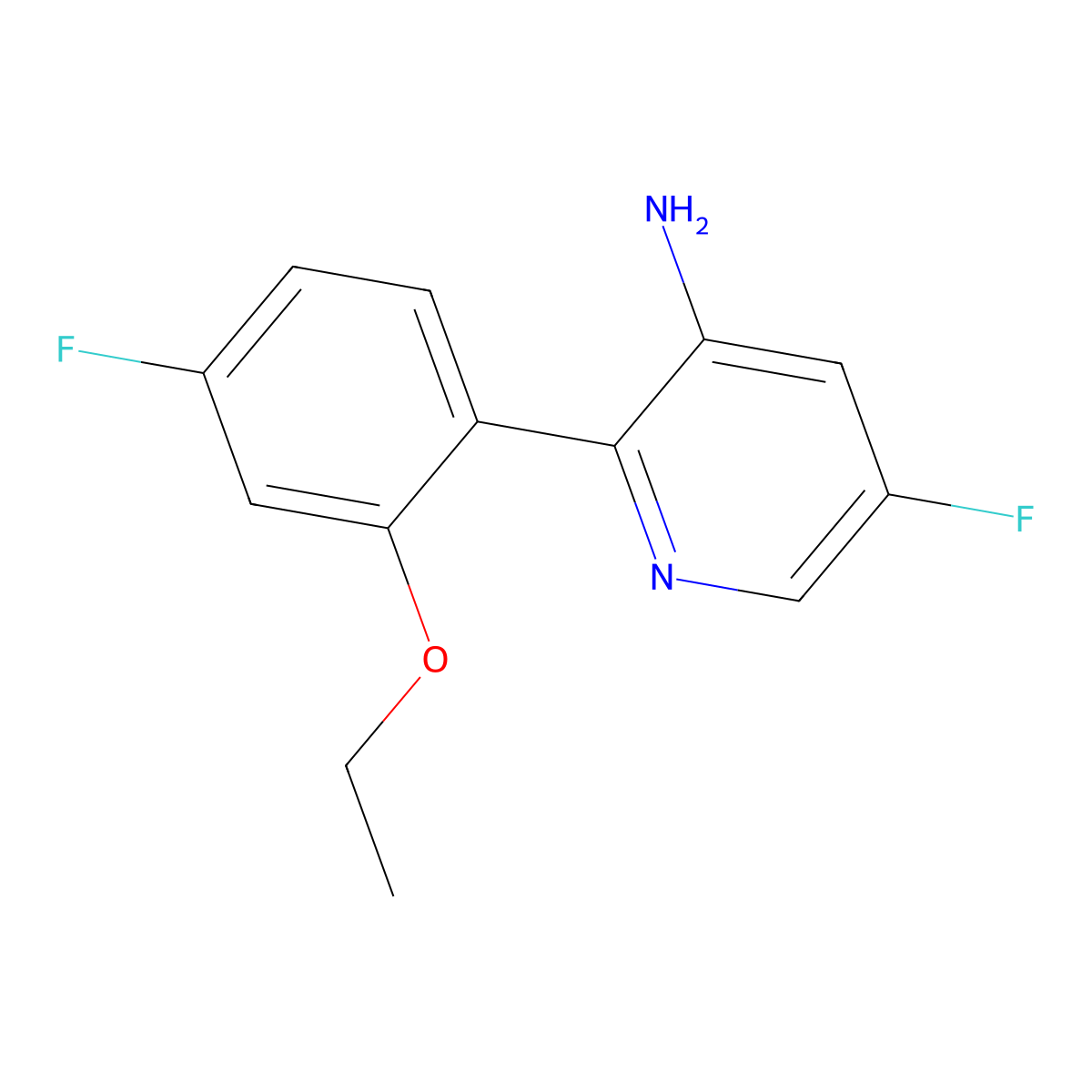 2-(2-Ethoxy-4-fluorophenyl)-5-fluoropyridin-3-amine molecular structure, CAS 2172088-24-1