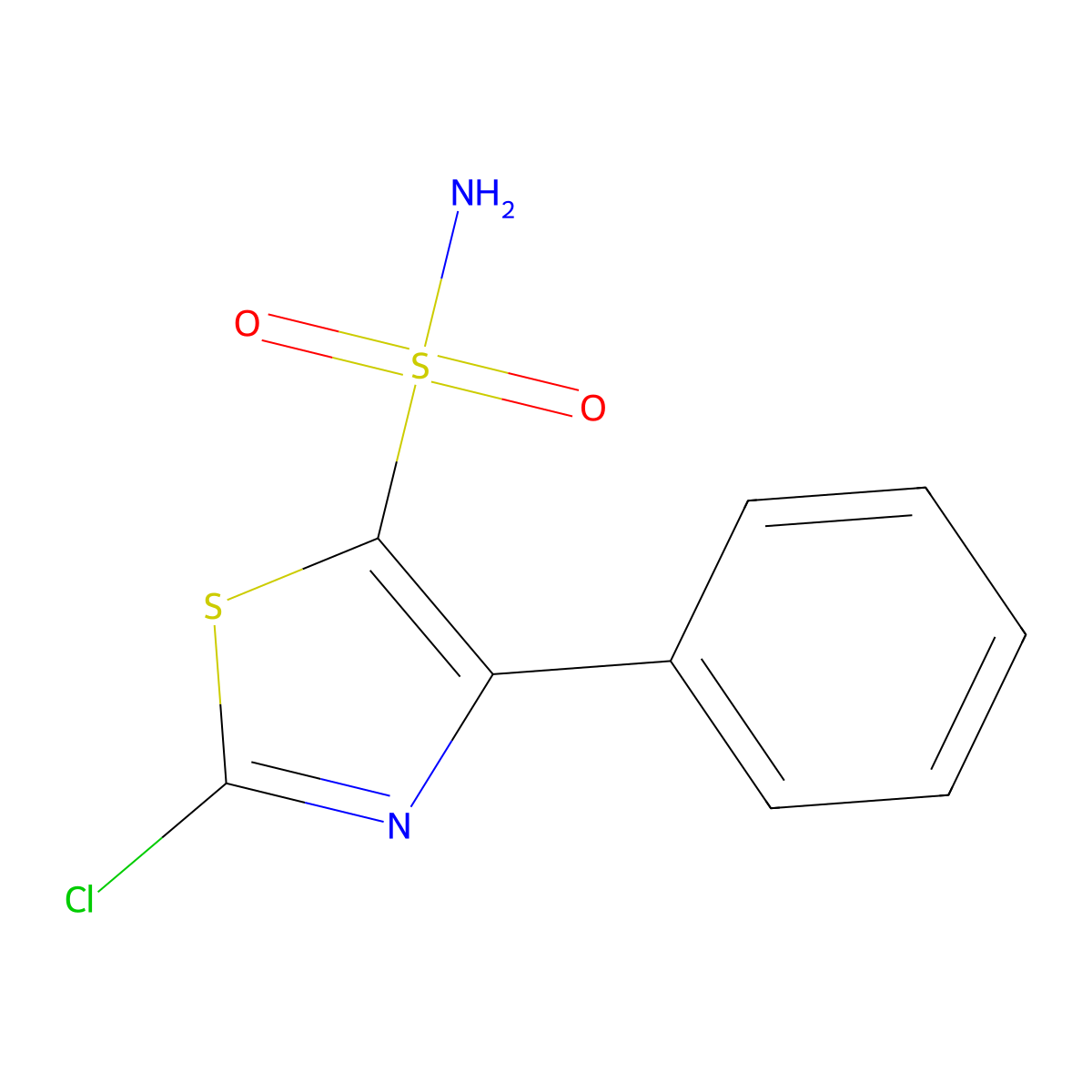 2-Chloro-4-phenyl-1,3-thiazole-5-sulfonamide molecular structure, CAS 2172091-17-5