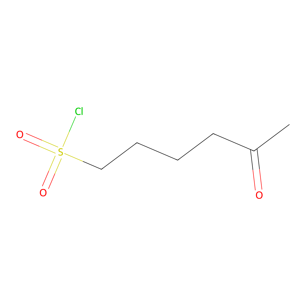 5-Oxohexane-1-sulfonyl chloride molecular structure, CAS 2172091-53-9