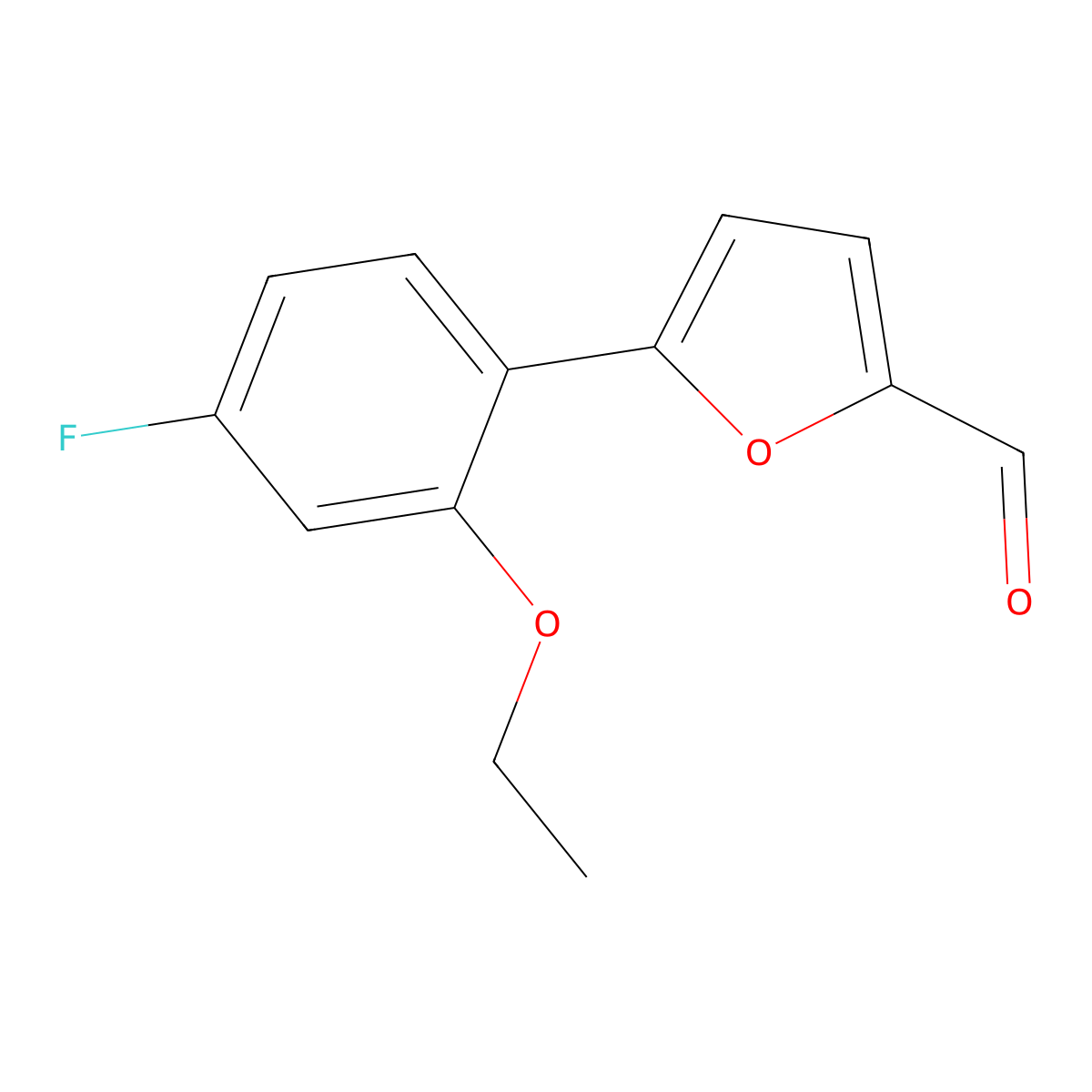 5-(2-Ethoxy-4-fluorophenyl)furan-2-carbaldehyde molecular structure, CAS 2172093-66-0
