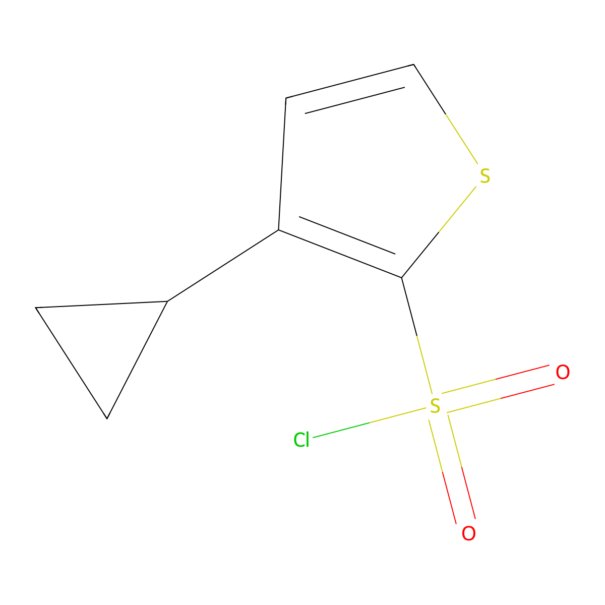 3-Cyclopropylthiophene-2-sulfonyl chloride molecular structure, CAS 2172096-17-0