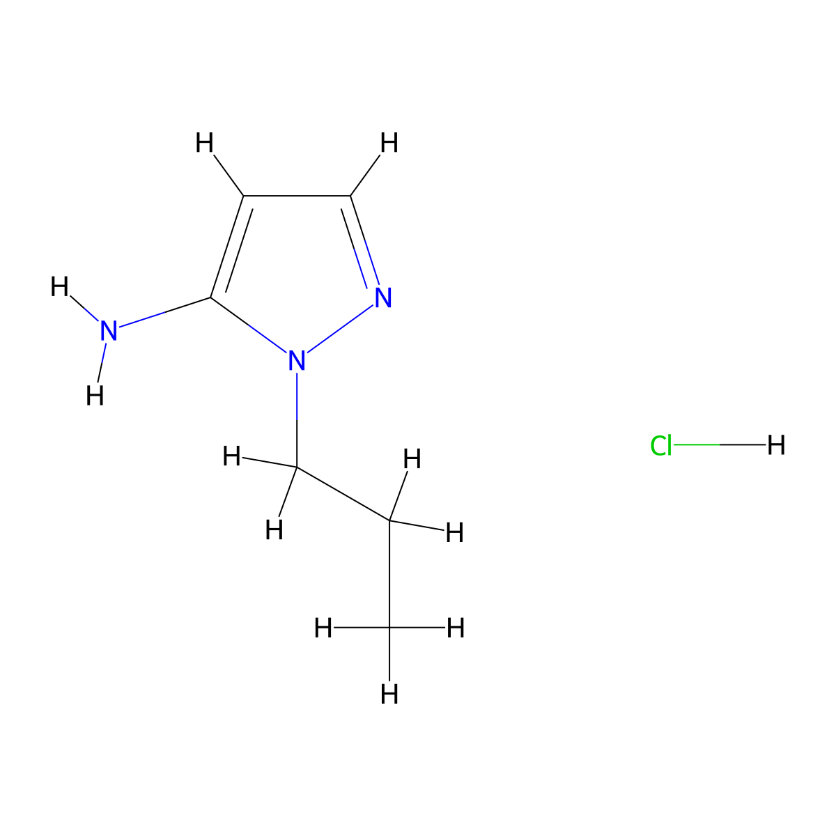 1-Propyl-1H-pyrazol-5-amine hydrochloride molecular structure, CAS 2172096-53-4