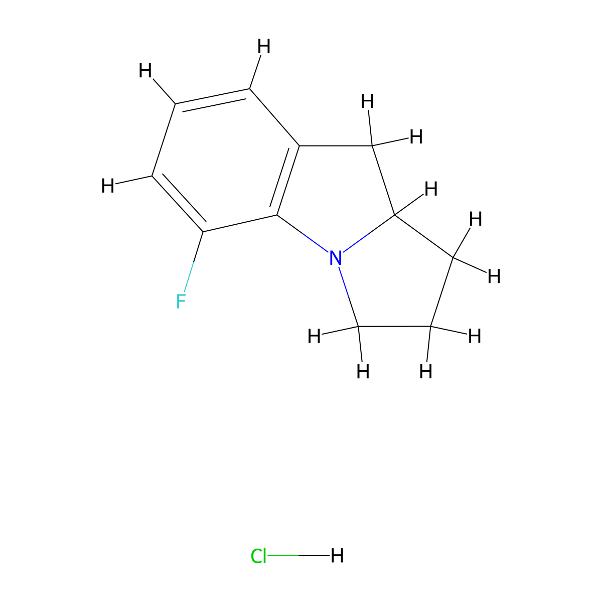 5-Fluoro-1h,2h,3h,9h,9ah-benzo[b]pyrrolizine hydrochloride molecular structure, CAS 2172097-40-2