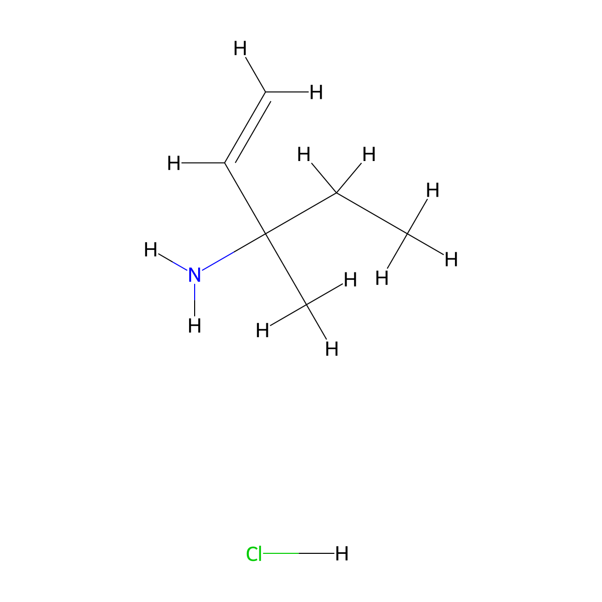 3-Methylpent-1-en-3-amine hydrochloride molecular structure, CAS 2172097-50-4