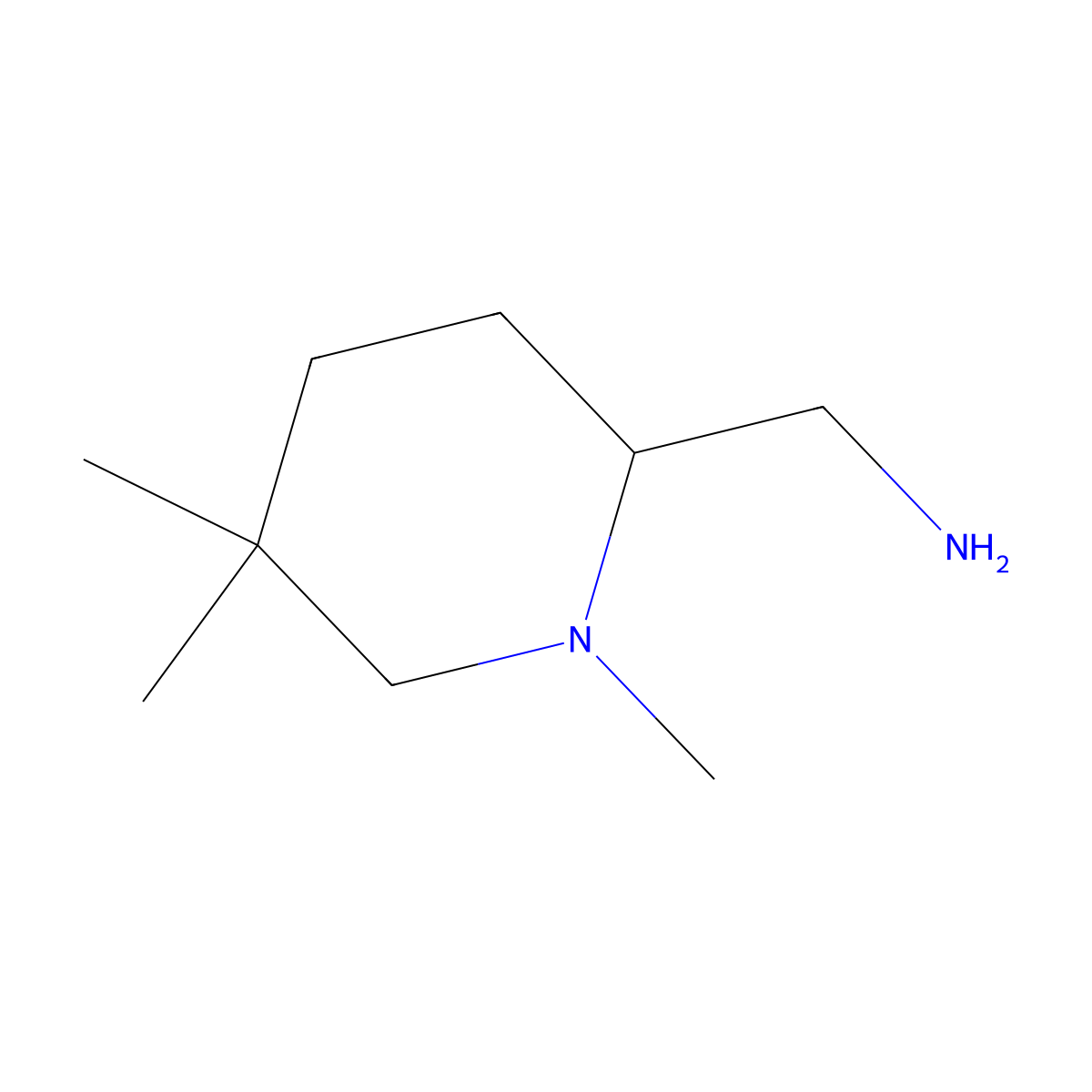 1-(1,5,5-Trimethylpiperidin-2-yl)methanamine molecular structure, CAS 2172098-05-2