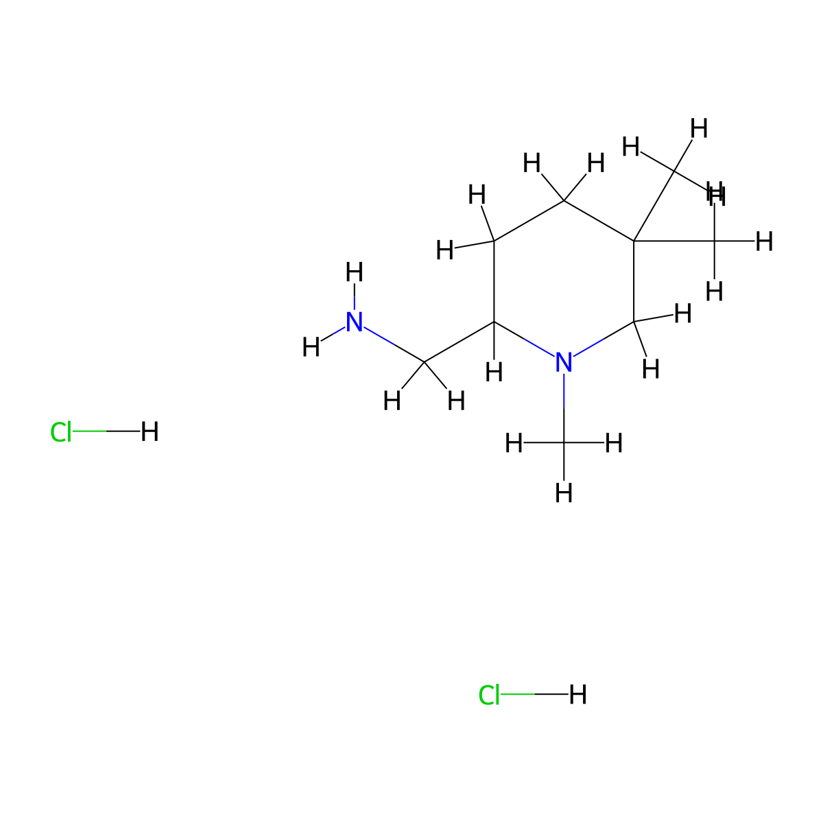 (1,5,5-Trimethylpiperidin-2-yl)methanamine dihydrochloride molecular structure, CAS 2172098-06-3