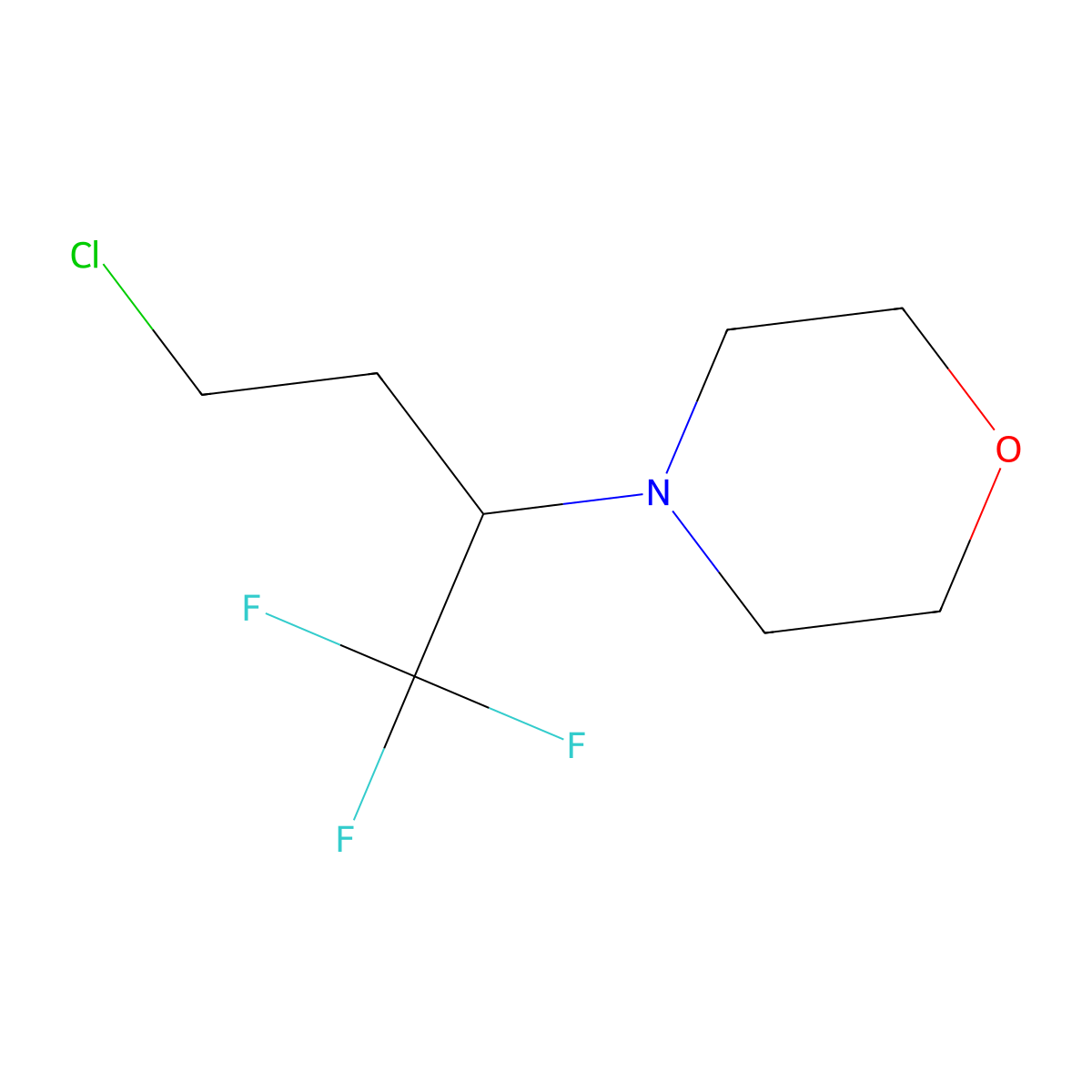 4-(4-Chloro-1,1,1-trifluorobutan-2-yl)morpholine molecular structure, CAS 2172098-36-9