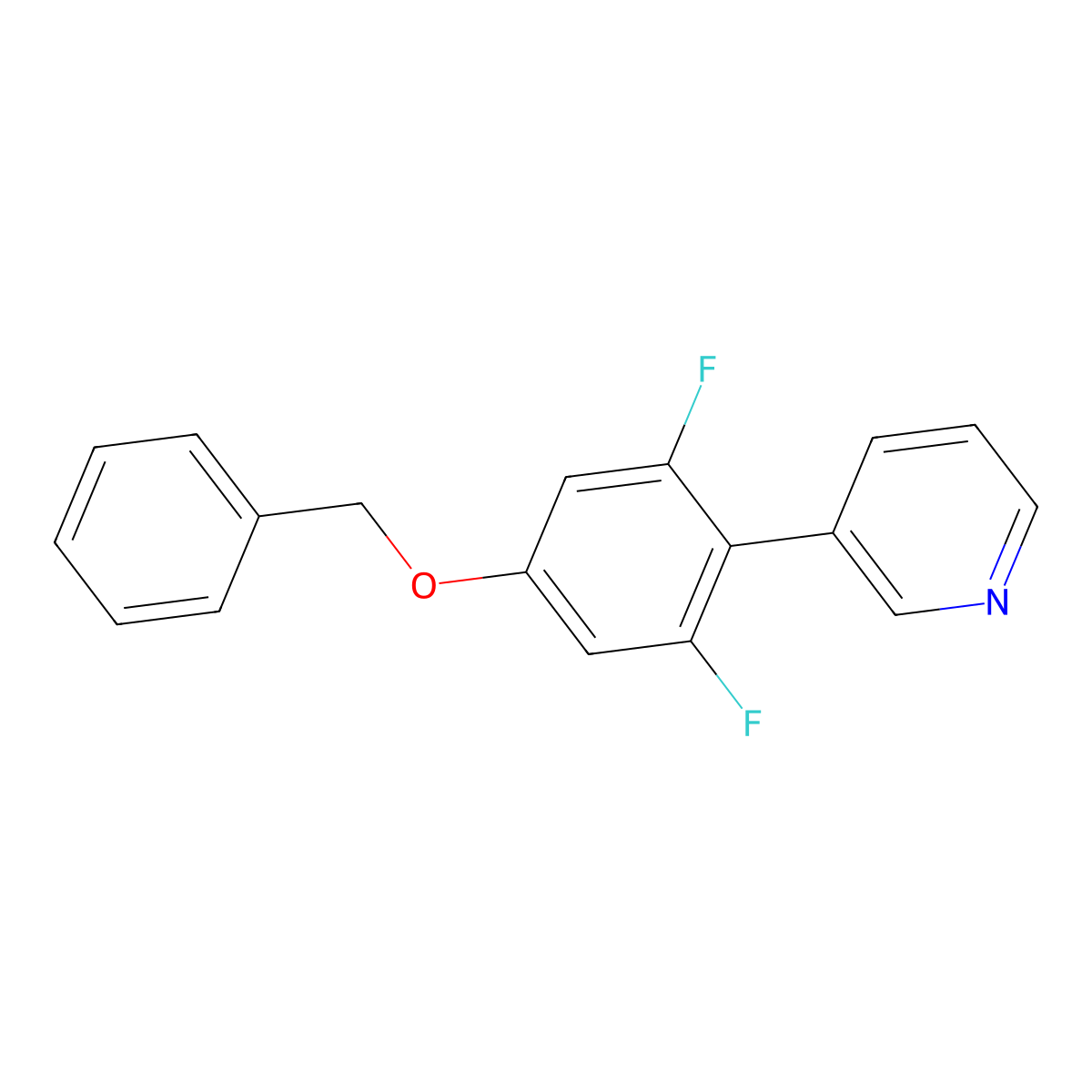 3-[4-(Benzyloxy)-2,6-difluorophenyl]pyridine molecular structure, CAS 2172098-52-9