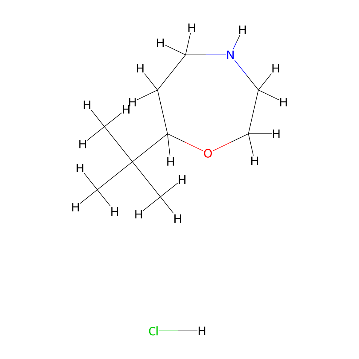 7-Tert-butyl-1,4-oxazepane hydrochloride molecular structure, CAS 2172098-54-1