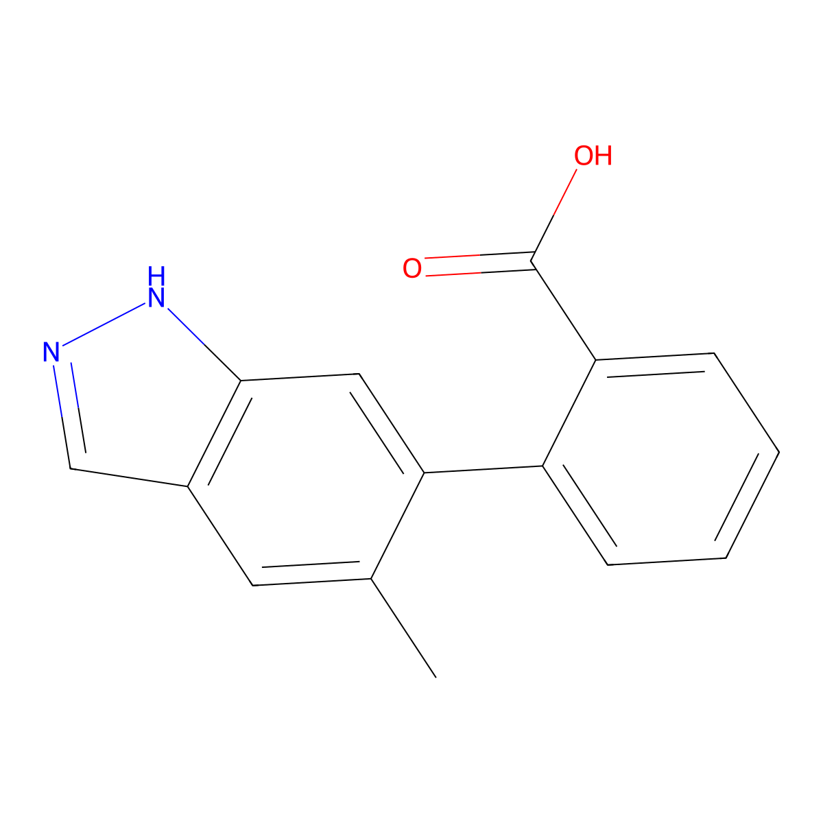 2-(5-methyl-1H-indazol-6-yl)benzoic acid molecular structure, CAS 2172099-26-0