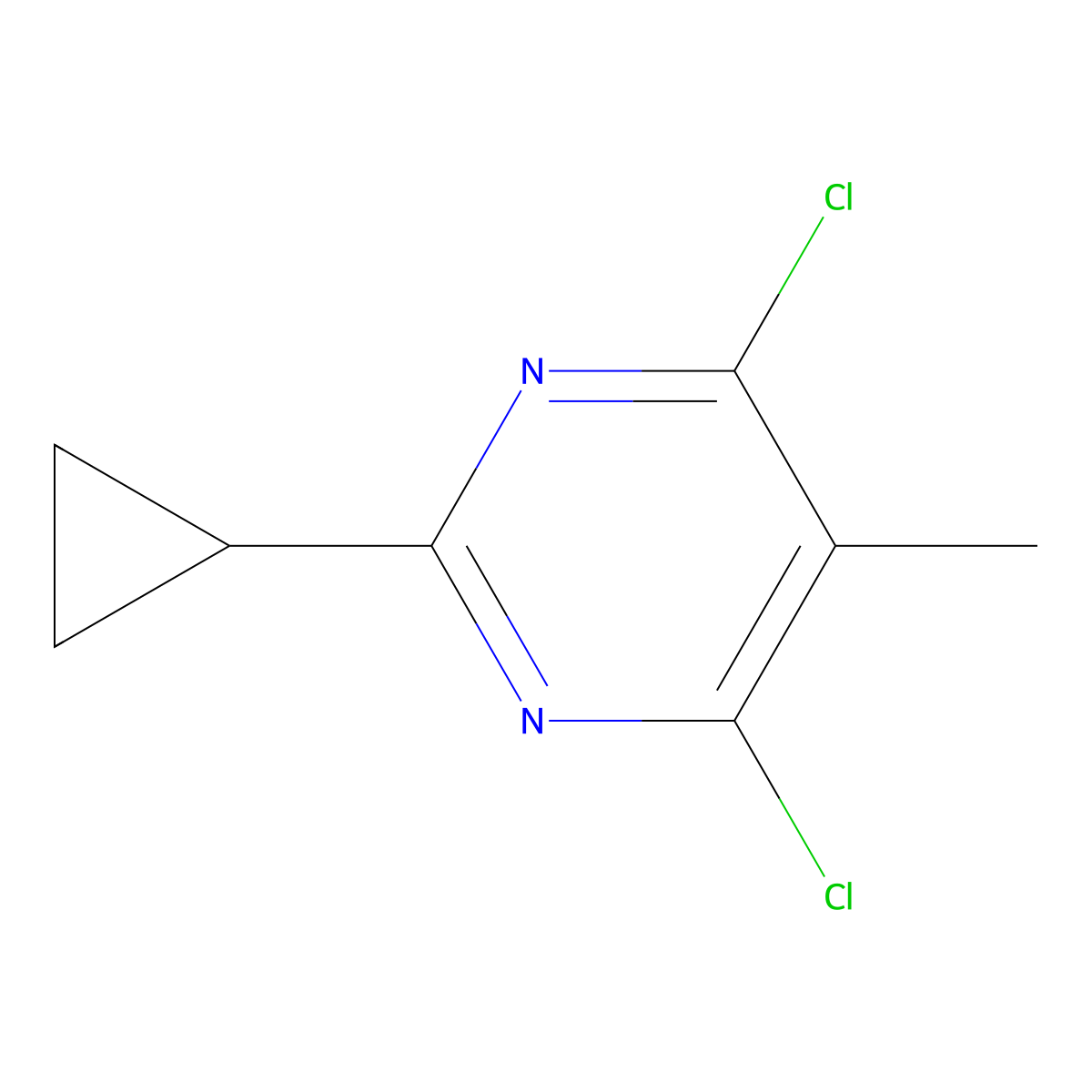 4,6-Dichloro-2-cyclopropyl-5-methylpyrimidine molecular structure, CAS 21721-73-3