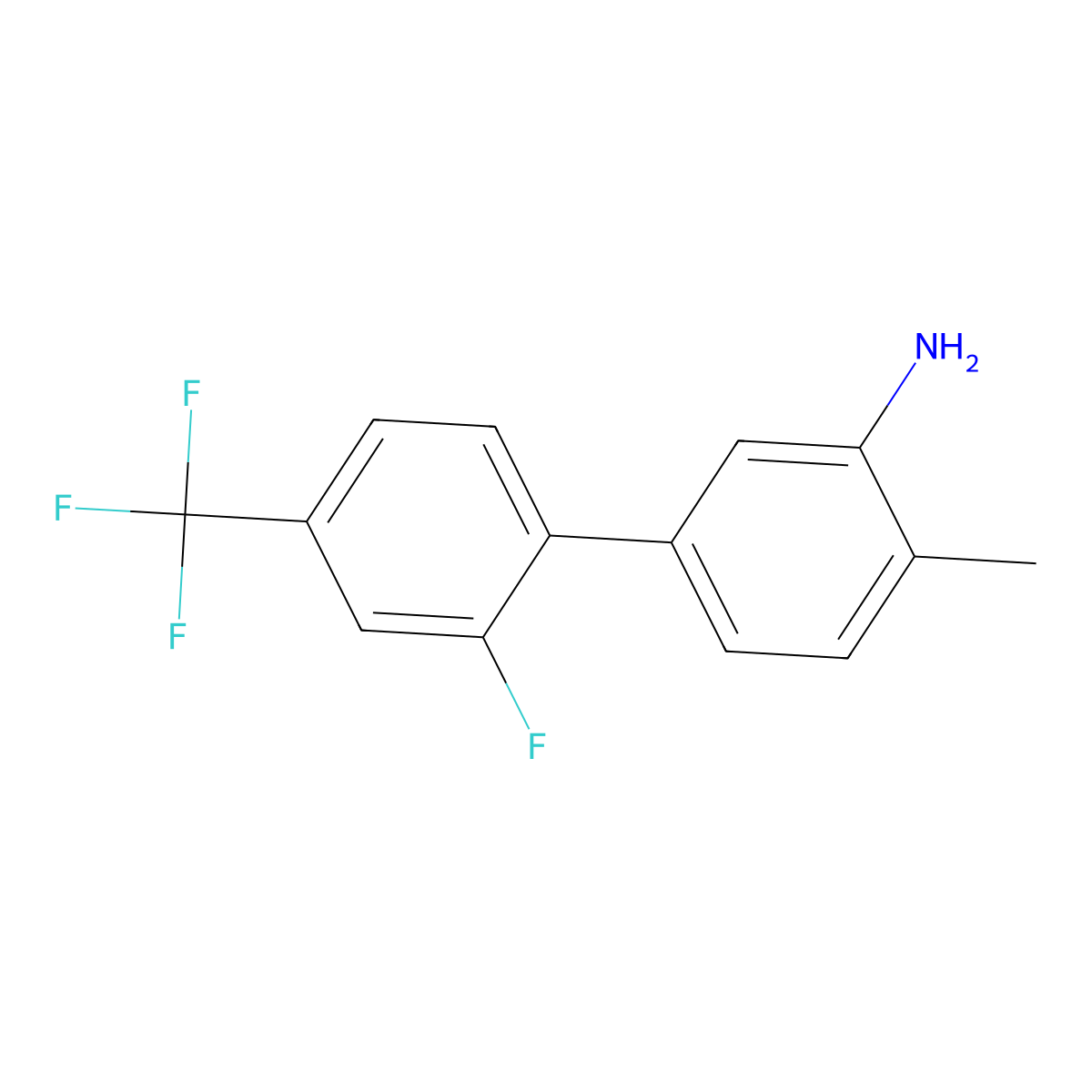 5-[2-Fluoro-4-(trifluoromethyl)phenyl]-2-methylaniline molecular structure, CAS 2172101-06-1