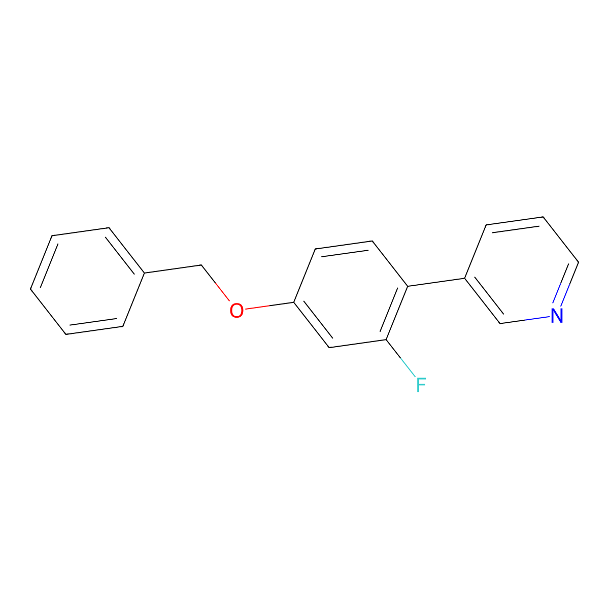 3-(4-(BenZyloxy)-2-fluorophenyl)pyridine molecular structure, CAS 2172101-35-6