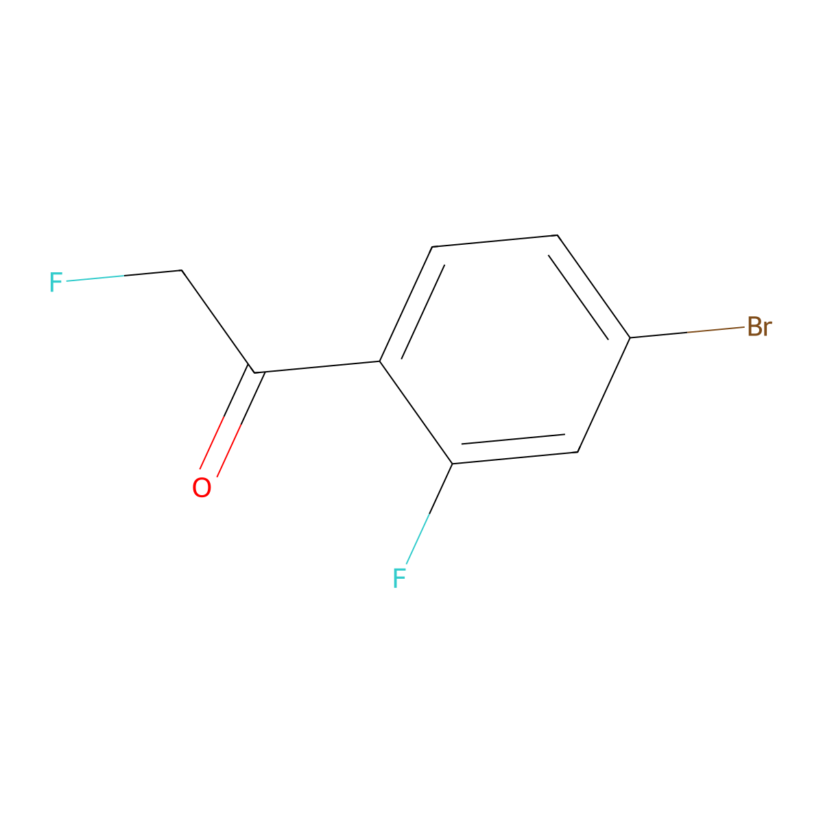 1-(4-Bromo-2-fluorophenyl)-2-fluoroethan-1-one molecular structure, CAS 2172102-27-9