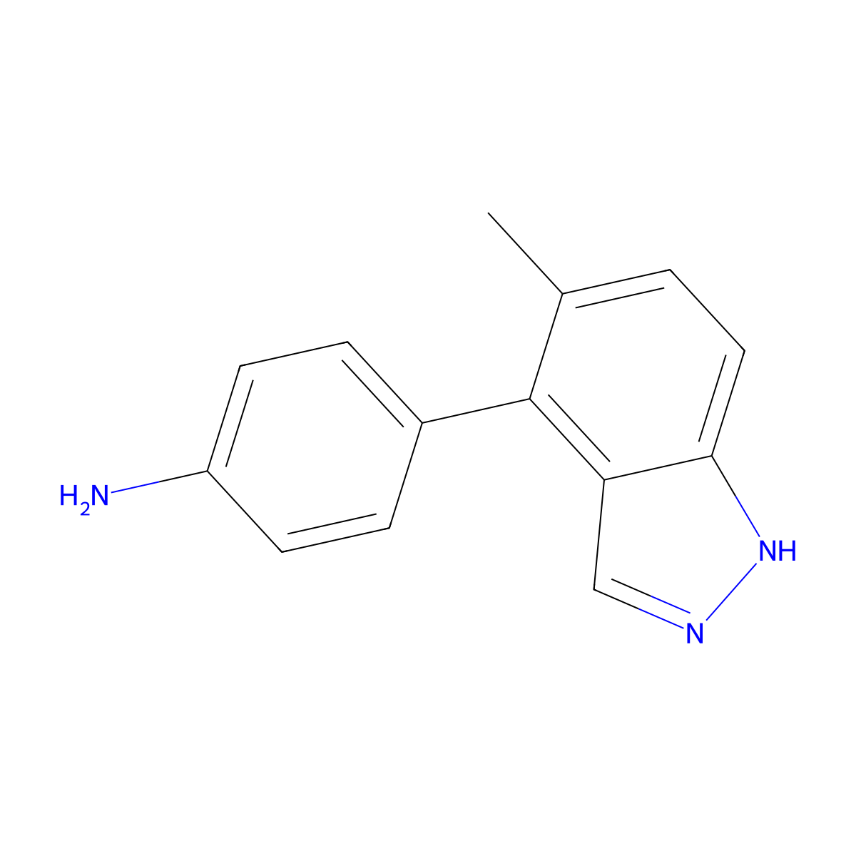 4-(5-methyl-1H-indazol-4-yl)aniline molecular structure, CAS 2172102-63-3