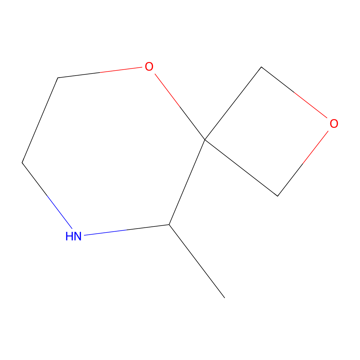 9-Methyl-2,5-dioxa-8-azaspiro(3.5)nonane molecular structure, CAS 2172107-89-8