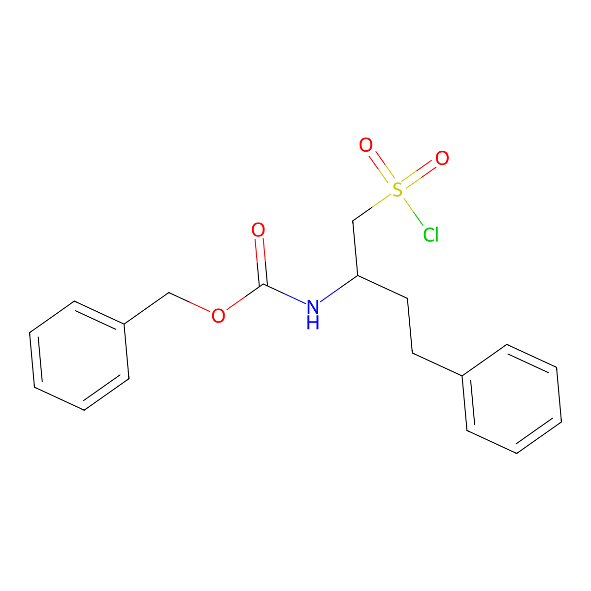benzyl N-[1-(chlorosulfonyl)-4-phenylbutan-2-yl]carbamate molecular structure, CAS 2172113-32-3