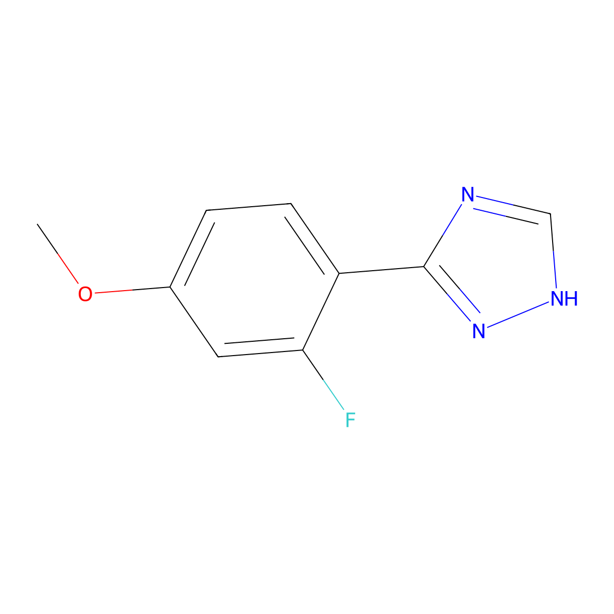 3-(2-fluoro-4-methoxyphenyl)-1H-1,2,4-triazole molecular structure, CAS 2172113-36-7