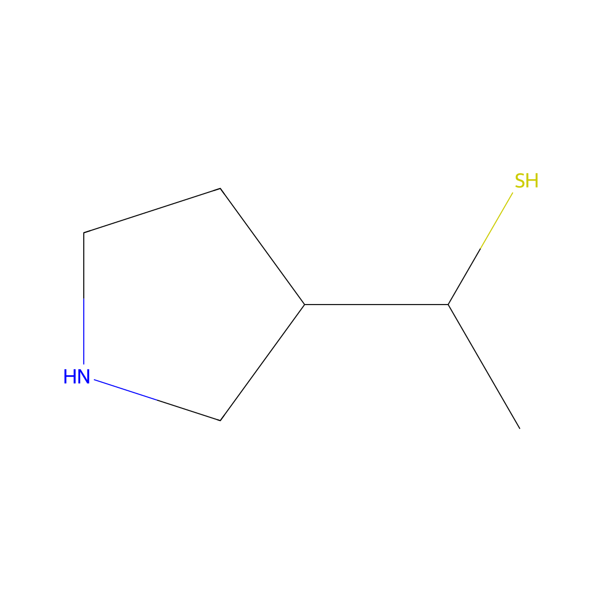 1-(Pyrrolidin-3-yl)ethane-1-thiol molecular structure, CAS 2172117-26-7