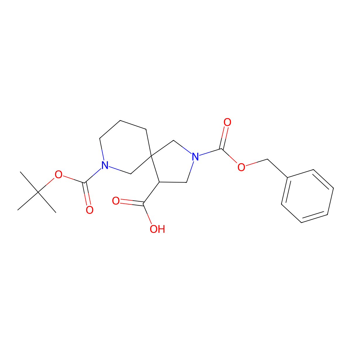 7-Boc-2-cbz-2,7-diazaspiro[4.5]decane-4-carboxylic acid molecular structure, CAS 2172119-29-6